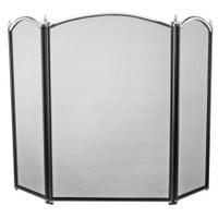 Manor Dynasty 3 Fold Folding Fireguard, Black & Chrome, Small