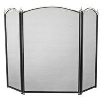 Manor Dynasty 3 Fold Folding Fireguard, Black & Pewter, Small