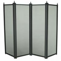 Manor Regency 4 Fold Folding Fireguard, Black, Regency 4 Fold