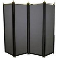 Manor Regency 4 Fold Folding Fireguard, Black & Brass, Regency 4 Fold