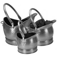 Manor Cathedral Helmets Coal Buckets, Pewter, 9 inch