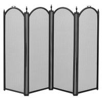 Manor Dynasty 4 Fold Folding Fireguard, Black, Medium