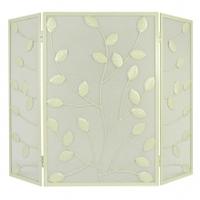 Manor 3 Fold Fireguard With Leaves, Cream, 3 Fold