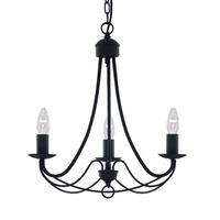 Maypole Satin Matt Black 3 Light Ceiling Pendant