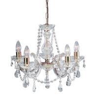 marie therese chandelier ceiling 5 lights with octagonal droplet