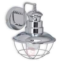 Martu chrome-finished wall lamp in a maritime look