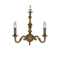 Malaga 3 Light Antique Brass Ceiling Light