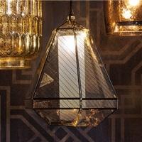 Madonna Glass Pendant Light In Bright Gold Plated