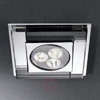 Manja Built-In Light Glass Decoration Black Clear