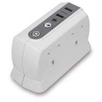 masterplug 4 way surge protected power socket with 2m extension lead w ...