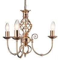 Malaga 3 Light Classic Knot Twist Ceiling Light in French Gold