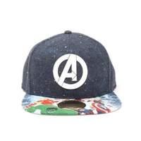 Marvel Comics Avengers Assemble Logo With Bill Print Snapback Baseball Cap Multi-colour