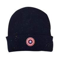 Marvel Comics Captain America: Civil War Cap Shield Logo Patch Cuffed Beanie One Size Black (kc141006cap)