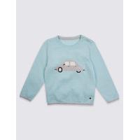 Marie-Chantal Boys Car Jumper with Cashmere (3 Months - 5 Years)