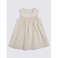 Marie-Chantal Girls Cotton Textured Woven Pinny with Stretch (3 Months - 5 Years)