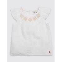 Marie-Chantal Girls Linen Mix Top (3 Months - 5 Years)