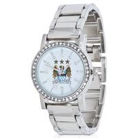 manchester city ladies alloy strap jewelled watch