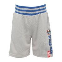 Marvel boys grey stripe elasticated waistband Spiderman character graphic print shorts - Grey