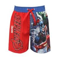 Marvel boys Avengers character superhero print elasticated summer swim shorts - Red