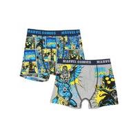 Marvel comics boys character print elasticated waistband boxer briefs two pack - Blue