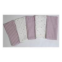 Marks & Spencer Pink and Cream heart and Stripe Design Muslin Squares