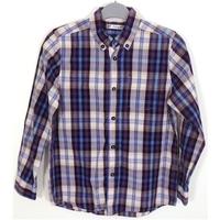Marks and Spencer Age 11-12 Purple and Blue Checked Shirt