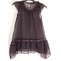 Matalan I\'m So Chic! Age 10-11 Years Sheer Black And Pink Heart Print Dress With Sequin Detailing*