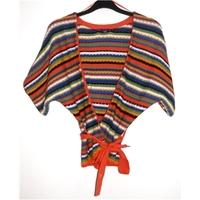 Marks & Spencer 9-10 Years Limited Collection Multi-Coloured Knitted Wrap Tie Cardigan