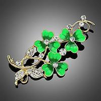 May Polly New lucky clover flower brooch oil drops