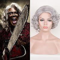 Madea Goes to Jail Movice Tyler Perry Cosplay Wig Short Silver Synthetic Wigs Afro Kinky Curly Wig