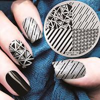 Manicure Circular Plate Shape Triangle Blue Membrane DIY Stamp Printing Template