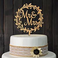 Manufacturers selling wooden bridal MR MRS lei cake inserted Card custom wedding cake