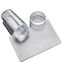 Manicure Transparent Cover Seal With 2 Piece Of Transparent Transparent Silicone Seal Handle Printing Head Head Scraper