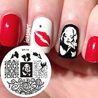 Marilyn Monroe Pattern Nail Art Stamp Template Image Plate BORN PRETTY Nail Stamping Plates BP15 Nail Art Decoration