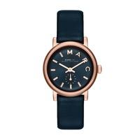 Marc Jacobs Mini Baker ladies\' rose gold-plated and navy leather strap watch