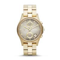 marc jacobs henry chronograph ladies gold plated bracelet watch