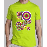 man t-shirt green circles