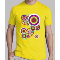 man t-shirt yellow circles