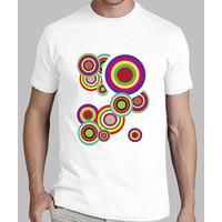 man t-shirt white circles