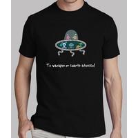 man t-shirt black ufo