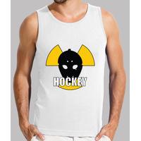 man hockey shirt sleeveless white