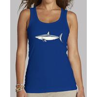mako shark - woman, without sleeves, royal blue