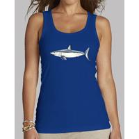 mako shark woman without sleeves royal blue