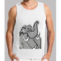 man, without sleeves, white / elephant