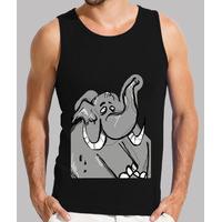 man, without sleeves, black / elephant