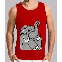 man, without sleeves, red / elephant