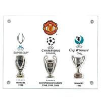 manchester united past winners uefa trophy collection in acrylic plate ...