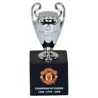 manchester united past winners champions of europe 45mm trophy on wood ...