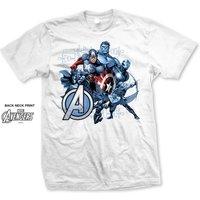 marvel mens avengers group assemble short sleeve t shirt white small