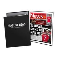 Manchester United Personalised Newspaper in Presentation Folder